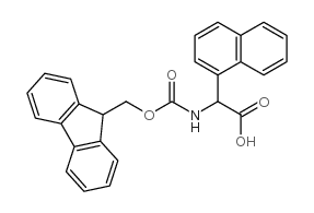 [(9H-芴-9-基甲氧基羰基氨基)]-萘-1-基-乙酸结构式
