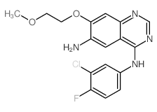 N4-(3-氯-4-氟苯基)-7-(2-甲氧基乙氧基)-4,6-喹唑啉二胺结构式