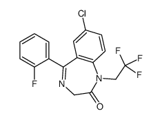 7-chloro-5-(2-fluorophenyl)-1-(2,2,2-trifluoroethyl)-3H-1,4-benzodiazepin-2-one Structure
