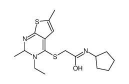 Acetamide, N-cyclopentyl-2-[(5-ethyl-2,6-dimethylthieno[2,3-d]pyrimidin-4-yl)thio]- (9CI) Structure