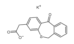 potassium 6,11-dihydrodibenzo-[b.e.]-thiepin-11-one-3-acetate结构式