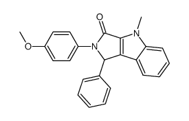 2-(4-methoxy-phenyl)-4-methyl-1-phenyl-1,4-dihydro-2H-pyrrolo[3,4-b]indol-3-one结构式