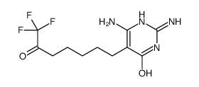 2,6-diamino-5-(7,7,7-trifluoro-6-oxoheptyl)-1H-pyrimidin-4-one structure