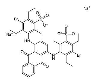 disodium 6,6'-[(9,10-dihydro-9,10-dioxo-1,4-anthrylene)diimino]bis[4-bromo-3,5-diethyltoluene-2-sulphonate] Structure