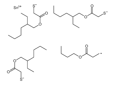 2-ethylhexyl 4-(3-butoxy-3-oxopropyl)-10-ethyl-4-[[2-[(2-ethylhexyl)oxy]-2-oxoethyl]thio]-7-oxo-8-oxa-3,5-dithia-4-stannatetradecanoate structure