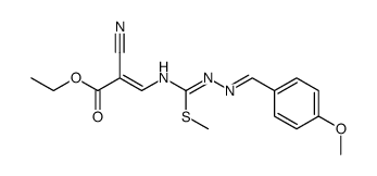 ethyl 2-cyano-3-((((4-methoxybenzylidene)hydrazono)(methylthio)methyl)amino)acrylate Structure