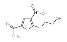 1-[5-(2-羟基乙基)硫代]-4-硝基-2-噻吩]乙基-1-酮结构式