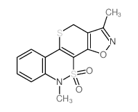 1,5-Dimethyl-5,11-dihydroisoxazolo[5,4:4,5]thiopyrano[3,2-c][2,1]benzothiazine 4,4-dioxide结构式