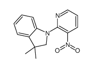 3,3-dimethyl-1-(3-nitropyridin-2-yl)-2H-indole结构式