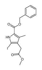 benzyl 5-iodo-4-<(methoxycarbonyl)methyl>-3-methylpyrrole-2-carboxylate结构式