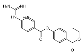 (4-ethoxycarbonylphenyl) 4-(diaminomethylideneamino)benzoate,hydrochloride Structure