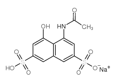 1-乙酰胺基-8-羟基-3,6-萘二磺酸单钠盐结构式
