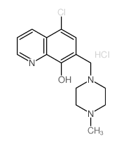 8-Quinolinol,5-chloro-7-[(4-methyl-1-piperazinyl)methyl]-, hydrochloride (1:2) Structure
