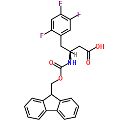 (S)-3-((((9H-芴-9-基)甲氧基)羰基)氨基)-4-(2,4,5-三氟苯基)丁酸结构式