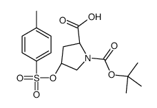 (2S,4R)-4-[[(4-甲基苯基)磺酰基]氧基]-1,2-吡咯烷二甲酸 1-叔丁酯结构式