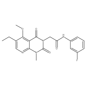 2-(6-ethyl-5-methoxy-1-methyl-2,4-dioxo-1,2-dihydropyrido[2,3-d]pyrimidin-3(4H)-yl)-N-(3-fluorophenyl)acetamide结构式