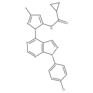N-(1-(1-(4-chlorophenyl)-1H-pyrazolo[3,4-d]pyrimidin-4-yl)-3-methyl-1H-pyrazol-5-yl)cyclopropanecarboxamide Structure