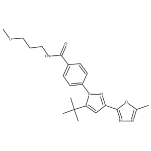 4-[5-(1,1-Dimethylethyl)-3-(5-methyl-1,3,4-oxadiazol-2-yl)-1H-pyrazol-1-yl]-N-(3-methoxypropyl)benzamide结构式