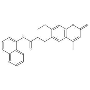 3-(7-methoxy-4-methyl-2-oxo-2H-chromen-6-yl)-N-(quinolin-5-yl)propanamide结构式