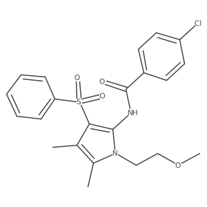 4-chloro-N-[1-(2-methoxyethyl)-4,5-dimethyl-3-(phenylsulfonyl)-1H-pyrrol-2-yl]benzamide Structure