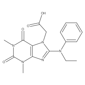2-[8-(Ethylphenylamino)-1,3-dimethyl-2,6-dioxo-1,3,7-trihydropurin-7-yl]acetic acid Structure