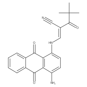 3-((4-Amino-9,10-dioxoanthryl)amino)-2-(2,2-dimethylpropanoyl)prop-2-enenitrile结构式