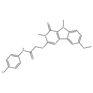 N-(4-chlorophenyl)-2-({8-methoxy-3,5-dimethyl-4-oxo-3H,4H,5H-pyrimido[5,4-b]indol-2-yl}sulfanyl)acetamide结构式