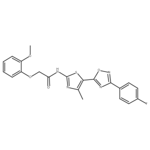 N-[(2Z)-5-[3-(4-fluorophenyl)-1,2,4-oxadiazol-5-yl]-4-methyl-1,3-thiazol-2(3H)-ylidene]-2-(2-methoxyphenoxy)acetamide Structure