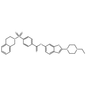 2-(4-ethylpiperazin-1-yl)benzo[d]thiazol-6-yl 4-((3,4-dihydroisoquinolin-2(1H)-yl)sulfonyl)benzoate Structure