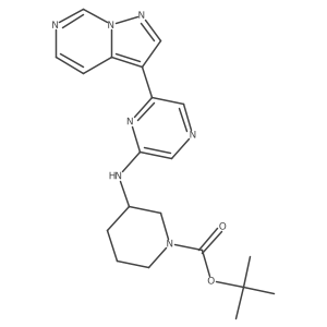 1,1-Dimethylethyl (3R)-3-[(6-pyrazolo[1,5-c]pyrimidin-3-yl-2-pyrazinyl)amino]-1-piperidinecarboxylate结构式