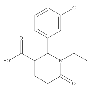 2-(3-Chlorophenyl)-1-ethyl-6-oxopiperidine-3-carboxylic acid Structure