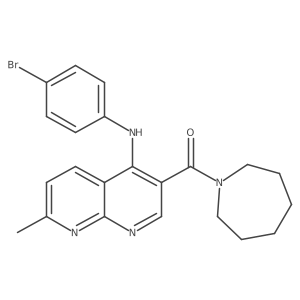 Azepan-1-yl(4-((4-bromophenyl)amino)-7-methyl-1,8-naphthyridin-3-yl)methanone Structure