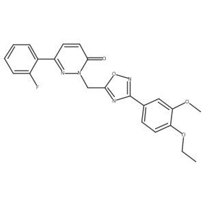 2-{[3-(4-Ethoxy-3-methoxyphenyl)-1,2,4-oxadiazol-5-yl]methyl}-6-(2-fluorophenyl)-2,3-dihydropyridazin-3-one结构式