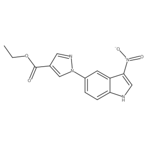 Ethyl 1-(3-nitro-1H-indol-5-yl)-1H-pyrazole-4-carboxylate结构式