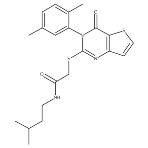 2-{[3-(2,5-dimethylphenyl)-4-oxo-3,4-dihydrothieno[3,2-d]pyrimidin-2-yl]sulfanyl}-N-(3-methylbutyl)acetamide结构式