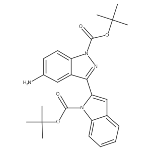 tert-butyl 3-(1-(tert-butoxycarbonyl)-1H-indol-2-yl)-5-amino-1H-indazole-1-carboxylate Structure