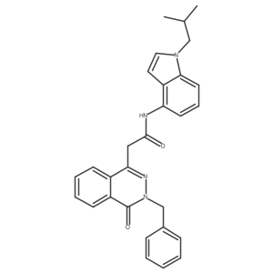 2-(3-benzyl-4-oxo-3,4-dihydrophthalazin-1-yl)-N-[1-(2-methylpropyl)-1H-indol-4-yl]acetamide Structure