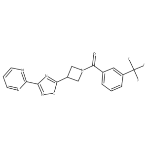 (3-(3-(Pyrimidin-2-yl)-1,2,4-oxadiazol-5-yl)azetidin-1-yl)(3-(trifluoromethyl)phenyl)methanone Structure