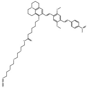 Hexanamide, N-[2-[2-[2-(2-azidoethoxy)ethoxy]ethoxy]ethyl]-6-[[9-[2-[2,5-dimethoxy-4-[2-(4-nitrophenyl)diazenyl]phenyl]diazenyl]-2,3,6,7-tetrahydro-1H,5H-benzo[ij]quinolizin-8-yl]oxy]- Structure