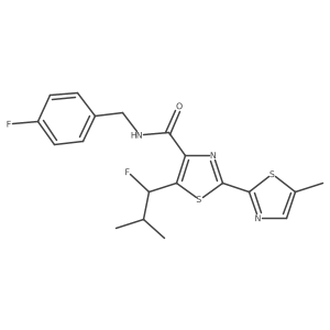 5-(1-Fluoro-2-methylpropyl)-N-(4-fluorobenzyl)-5'-methyl-[2,2'-bithiazole]-4-carboxamide Structure
