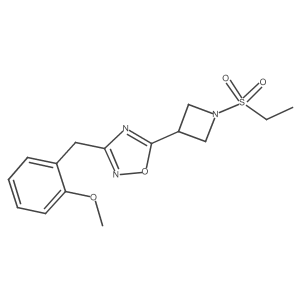 5-(1-(Ethylsulfonyl)azetidin-3-yl)-3-(2-methoxybenzyl)-1,2,4-oxadiazole结构式