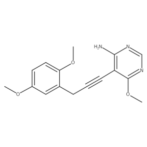 5-[3-(2,5-dimethoxyphenyl)prop-1-ynyl]-6-methoxy-pyrimidin-4-amine Structure