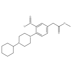 Methyl 2-[4-(4-cyclohexylpiperazin-1-yl)-3-nitrophenyl]acetate结构式