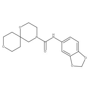 N-(benzo[d][1,3]dioxol-5-yl)-1,9-dioxa-4-azaspiro[5.5]undecane-4-carboxamide结构式