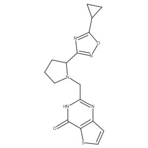 2-{[2-(5-cyclopropyl-1,2,4-oxadiazol-3-yl)pyrrolidin-1-yl]methyl}-3H,4H-thieno[3,2-d]pyrimidin-4-one Structure