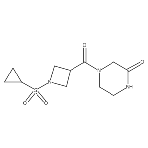 4-(1-(Cyclopropylsulfonyl)azetidine-3-carbonyl)piperazin-2-one Structure