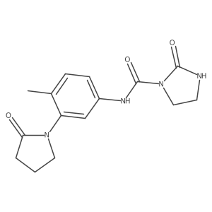 N-(4-methyl-3-(2-oxopyrrolidin-1-yl)phenyl)-2-oxoimidazolidine-1-carboxamide结构式