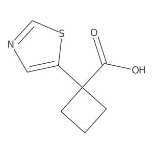 1-(1,3-Thiazol-5-yl)cyclobutane-1-carboxylic acid结构式