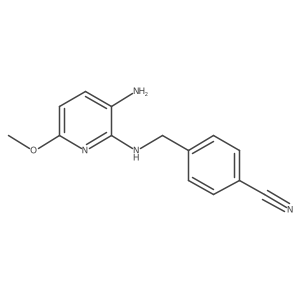 4-[[(3-Amino-6-methoxy-2-pyridinyl)amino]methyl]benzonitrile Structure