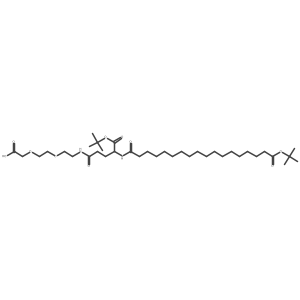 2-[2-[2-[[(4S)-5-[(2-methylpropan-2-yl)oxy]-4-[[18-[(2-methylpropan-2-yl)oxy]-18-oxooctadecanoyl]amino]-5-oxopentanoyl]amino]ethoxy]ethoxy]acetic acid结构式